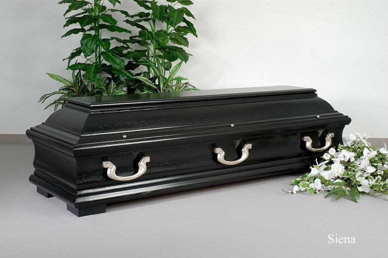 Produktfoto Sargmodell Siena matt schwarz Eiche